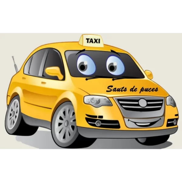 illustration de taxi entreprise "sauts de puces"